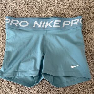 Nike Light Blue Pro Women's Athletic Shorts